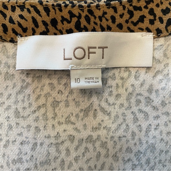 Ann Taylor Loft Leopard Print V-Neck Midi Shirtdress Size 10 - Picture 10 of 12